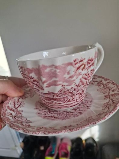 Antique Myotts Country Life Staffordshire 3 cups & Saucers