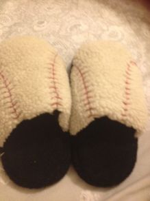 Baseball style size 7-8 slippers