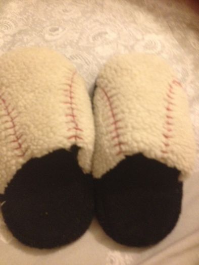 Baseball style size 7-8 slippers