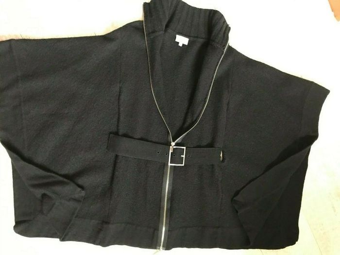 KAREN MILLEN Black Cardigan For Everyday Wear 100% Wool Size 1 UK 8-10