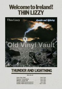 Thin Lizzy Promo Poster Thunder And Lightning Irish Tour Dates A3 Size Reproduction