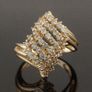 Solid 14K Yellow Gold Filigree & 1.20 CTW Six Row Diamond Waterfall Estate Ring Image 4