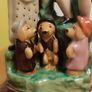 Vintage Staffordshire Style Reproduction Traveling Musicians Ceramic Statue Bears Image 2