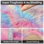 Round Rugs Living Room 120x120 cm  Fluffy Shaggy Rainbow Area Rugs for Bedroom, Lounge Modern Super Soft Non Slip Rug Washable Floor Carpets Bedside Rug for Kid Room Image 2