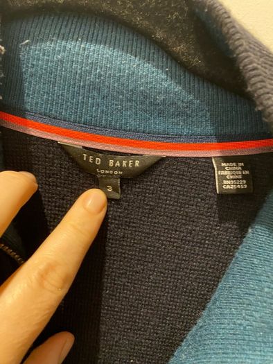 Ted baker mens navy knit zip up jumper