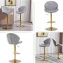 Set of 2 Luxury Bar Stools swivel with a stunning gold chrome base Image 5
