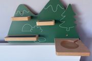 Green Mountain Wooden Shelf for Toniebox and Tonies