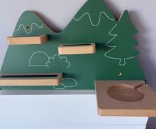 Green Mountain Wooden Shelf for Toniebox and Tonies