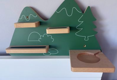 Green Mountain Wooden Shelf for Toniebox and Tonies