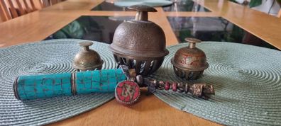Vintage Tibetan Bells with Amulet