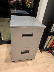 Filing Cabinet - Two drawer, grey