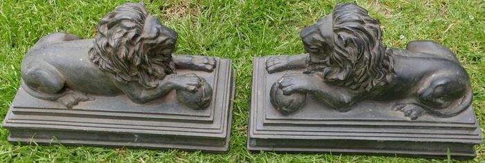 Antique  Pair of Bakelite Sculpture Lions