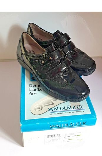 Waldlaufer Henni Black Patent Leather Wide Fit H Comfort Shoes UK3 EU36 BNIB  CAN POST