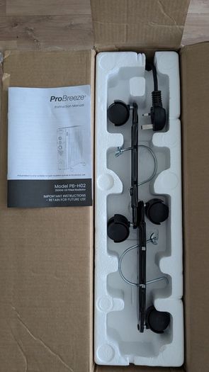 Pro Breeze 2500W Oil Filled Radiator, 11 Fin - Portable Electric Heater