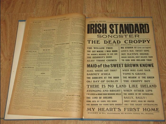 Collection of 11 Songsters all Printed in Ireland  Nugent and Co. Publishers 45 Middle Abbey Street, Dublin