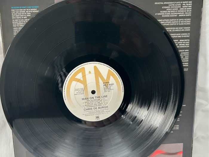 Chris de Burgh Signed Man On The Line Vinyl LP 1984 Autographed