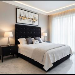 King size bed  tall headboard base  and mattress