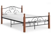 Bed Frame Black Metal 120x200 cm