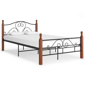 Bed Frame Black Metal 120x200 cm