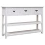 Sideboard Antique White 115x30x76 cm Wood Image 8
