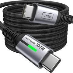 INIU USB C Cable, [2m] 100W Fast Charging USB C to USB C cable, Nylon Braided Phone Charger Type C Data Cord for iPhone 17 16 Pro Max, MacBook, iPad Air, Samsung S25 S24 Ultra, Google Pixel 9, Xiaomi