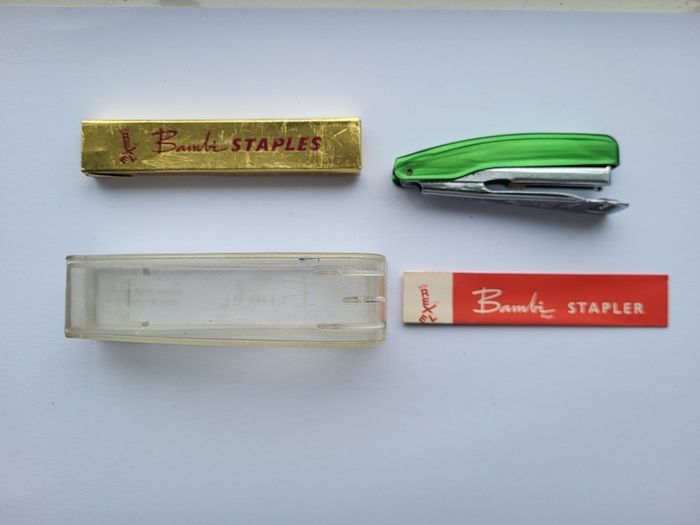 Vintage Miniature Bambi Ofrex Promotional Boxed Stapler.