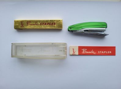 Vintage Miniature Bambi Ofrex Promotional Boxed Stapler.