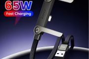 Tiktok USB to Type-C Braided Stand Cable, USB-A to Type-C Folding Stand Fast Charging