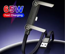 USB to Type-C Braided Stand Cable, USB-A to Type-C Folding Stand Fast Charging