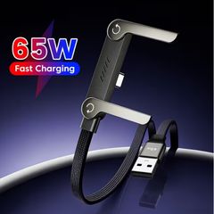 USB to Type-C Braided Stand Cable, USB-A to Type-C Folding Stand Fast Charging