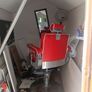 Beautiful red vintage Barbers chair with white piping Image 5