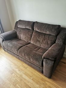 3 seater and 2 seater brown sofas