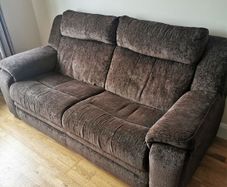 3 seater and 2 seater brown sofas