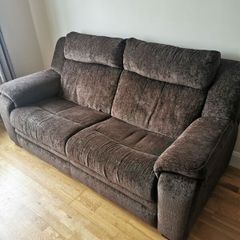 3 seater and 2 seater brown sofas