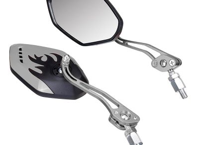 New Aluminum 2 Pcs Safety Adjustable Mirror Bike Bicycle Rear View Glass #1458