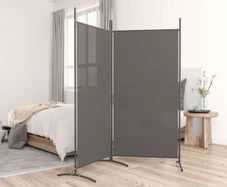 2-Panel Room Divider Anthracite 175x180 cm Fabric