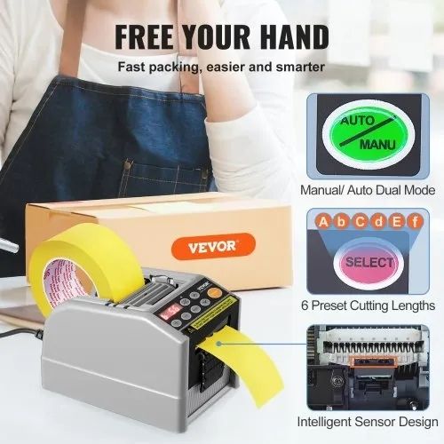 9 Automatic Tape Dispenser Adhesive Electric Tape Cutter Packaging Machine Tape Cutting Machine 6-60mm Tape Width