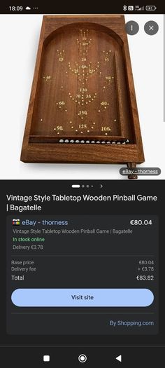 Wooden pinball machine