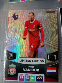 Virgil van Dijk Silver Limited Edition Panini Football Card