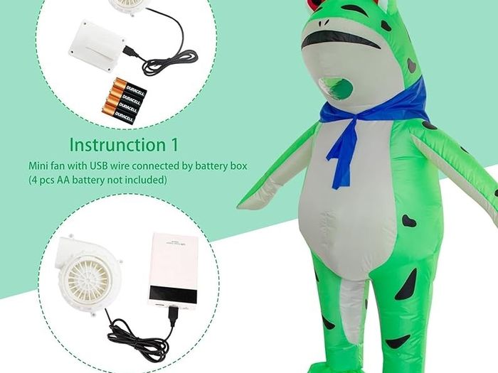 Frog Costume, Adult Inflatable Costume Frog Halloween Costumes Full Body Blow up Cosplay Costume Suit for Men Women Funny Fancy Dress Party
