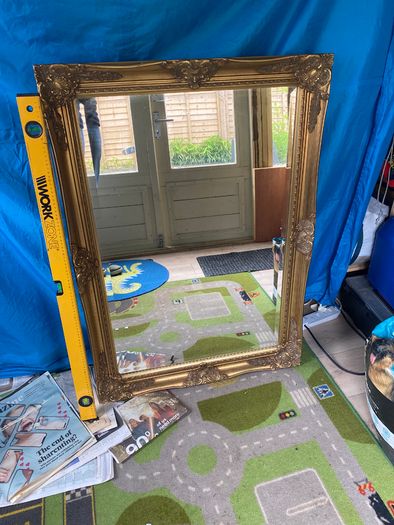 Large framed, wall mirror