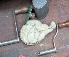 Antique phonograph handles and weight stabiliser