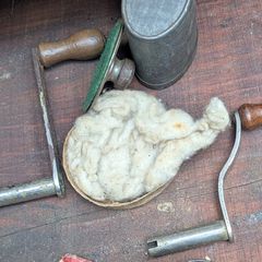 Antique phonograph handles and weight stabiliser