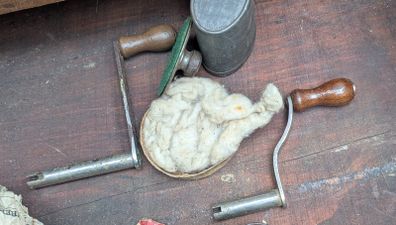 Antique phonograph handles and weight stabiliser