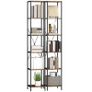 2-Pack 6-Tier Bookshelf, Steel Frame, for Living Room, Office, Bedroom, Rustic Brown Image 6
