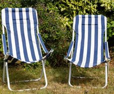 Tubular steel garden chairs.