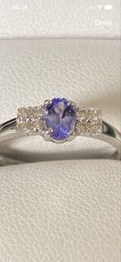 9ct White Gold Tanzanite and Diamond Engagement/Dress Ring