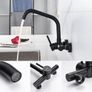 Ibergrif Wall Mounted Kitchen Tap Single Lever Mixer Tap 360 dagree Rotation Image 6