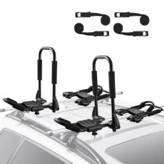 Kayak Roof Rack 2 Pairs J-Bar, Soft Roof Rack Quick Folding, Top Mount Tie Down, Carrier for kayak, Surf Board, Canoe,