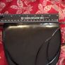 Vintage 80s Black Patent Evening Bag  Sculpted shell or leaf design Made in Hong Kong Image 5